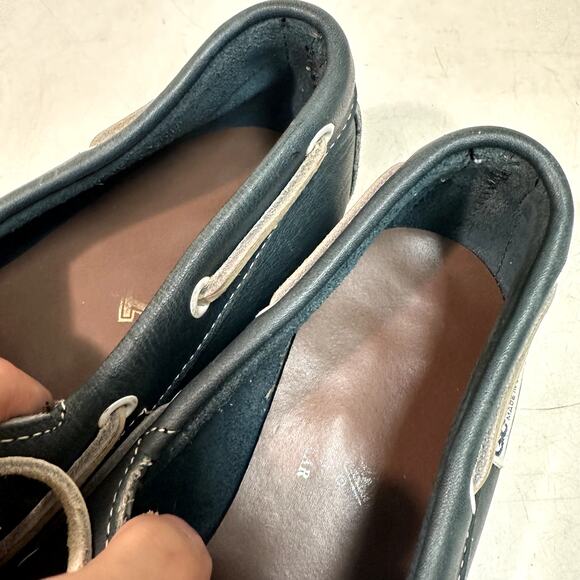 EXCELLENT Quoddy Women's Canoe Boat Shoe Moccasin Blue Green Made in Maine USA 9 - Picture 9 of 12